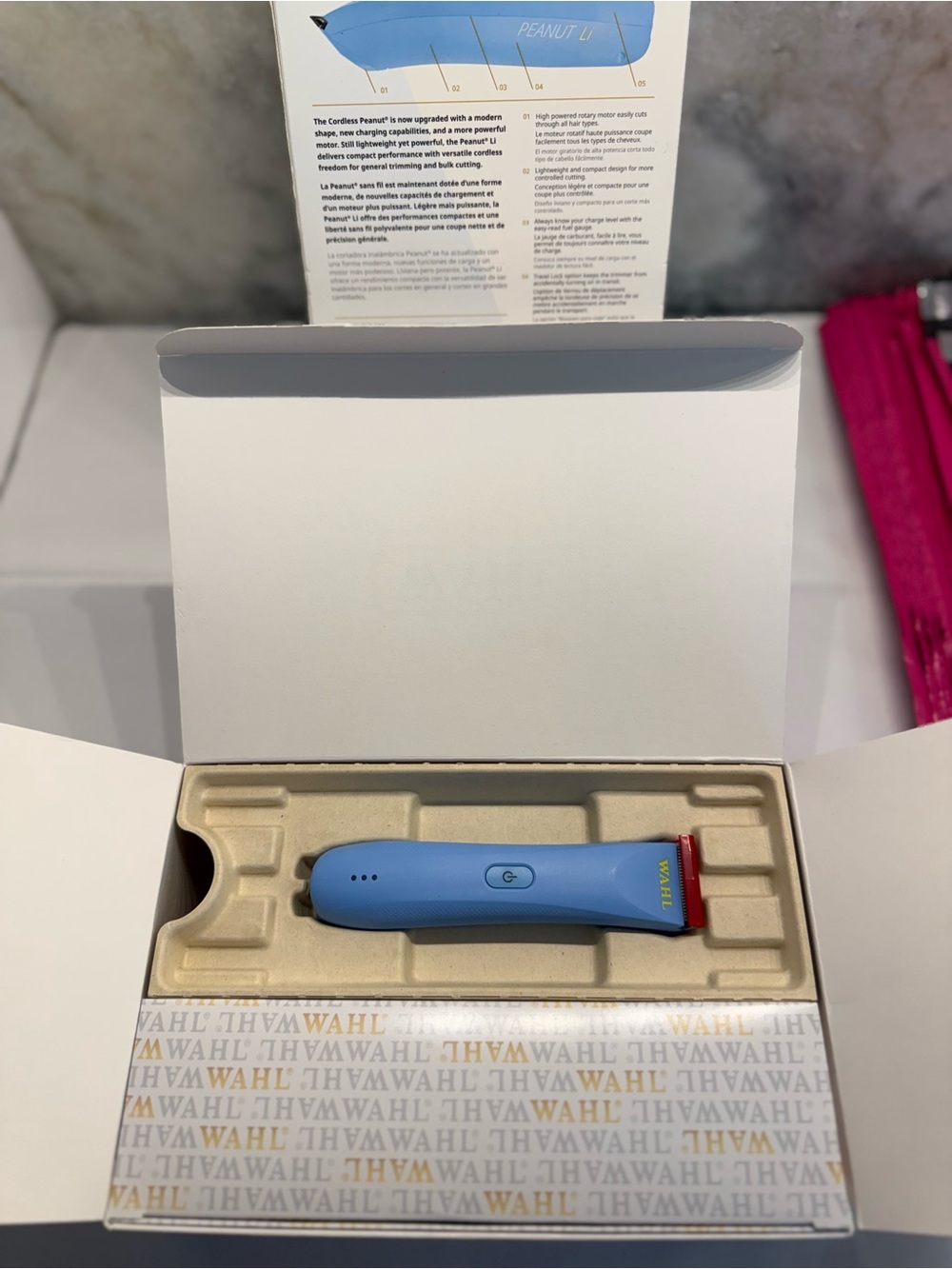 Wahl Cordless Peanut Li Professional Trimmer Blue Brand New